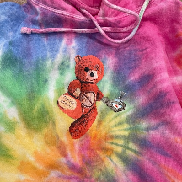 Travis scott astroworld tour skipping bear hoodie tie dye Clearance